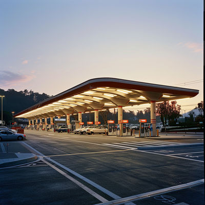 공간 프레임 철강 구조 지붕 가스 스테이션 통행료 스테이션 지붕 시스템 ISO GB